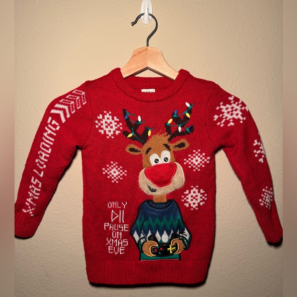 Kids F&F Christmas 4-5T Singing light up red Sweater